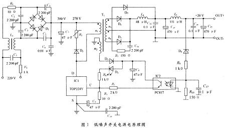 低噪聲開(kāi)關(guān)電源電原理圖