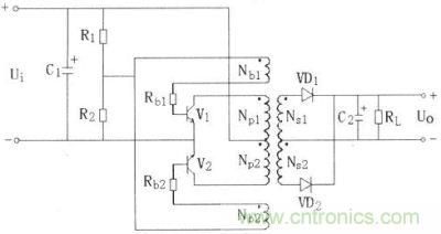 自激推挽式直流變換器的基本電路