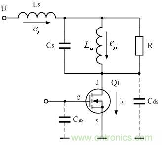 單激式開(kāi)關(guān)電源等效電路