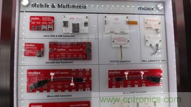 Molex MicroSIM、MicroSD、MicroUSB和MicroHDMI連接器