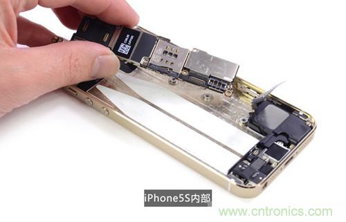 土豪金iPhone 5S拆解：內(nèi)部結(jié)構(gòu)升級，維修難度增加