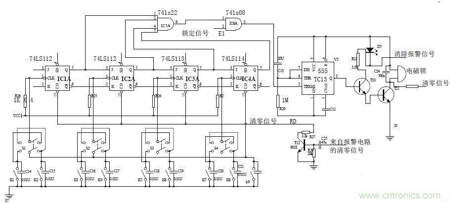 鍵盤輸入、密碼修改、密碼檢測(cè)、開鎖、執(zhí)行電路