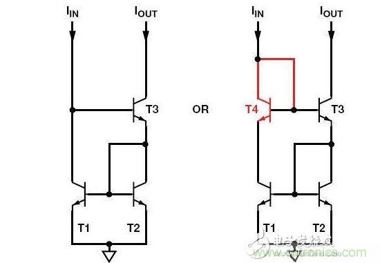 威爾遜電流鏡T4為可選器件，但使用它可改善精度和動(dòng)態(tài)范圍