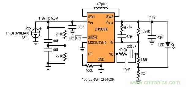 太陽能電池供電的 LED 驅(qū)動器電路設(shè)計