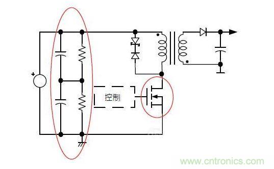 反激轉(zhuǎn)換器中的串聯(lián)大電容電路及單顆1，000VMOSFET