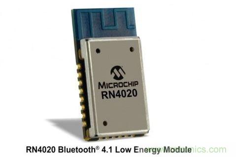 Microchip公司的RN4020模塊集成了包括天線在內(nèi)完整的低功耗藍牙射頻電路。RN4020采用密封的10mm x17mm x 2mm封裝，內(nèi)置有板載陶瓷天線、2.4GHz的低功耗藍牙收發(fā)器、帶完整的嵌入式低功耗藍牙協(xié)議棧的微控制器以及UART和USB接口。