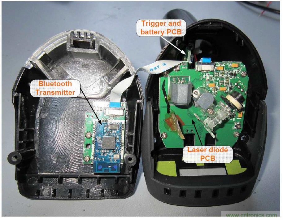 拆解45美元的藍(lán)牙無線條碼掃描槍，發(fā)現(xiàn)里面鏡中有鏡