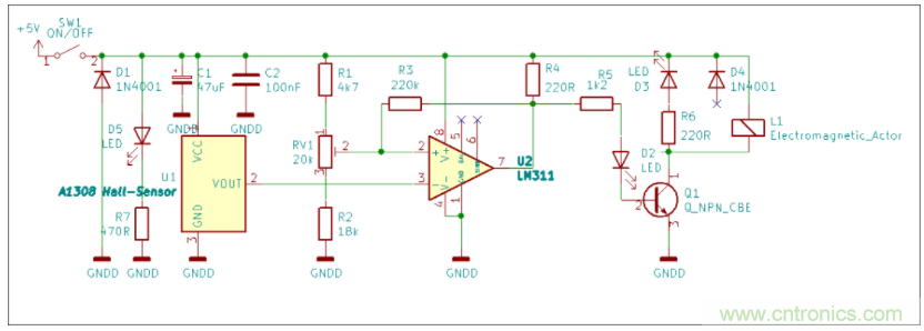 電磁鐵驅動中續(xù)流電阻