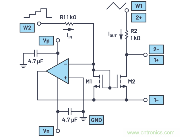 增強模式NMOS晶體管用作電流鏡