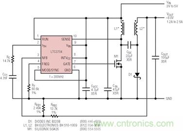 具有負反饋引腳和用于負輸出電源的高性能、單端控制器IC