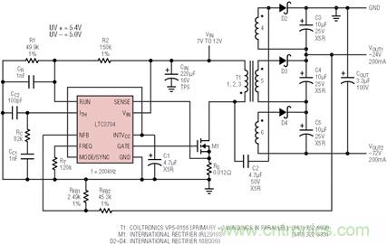 具有負反饋引腳和用于負輸出電源的高性能、單端控制器IC