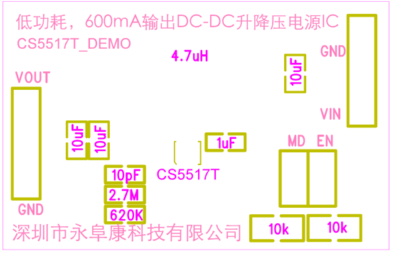 如何運(yùn)用升降壓芯片CS5517實(shí)現(xiàn)鋰電池穩(wěn)定輸出3.3V/3.6V（1.2-5V）的電壓？